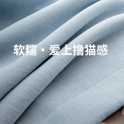 全遮光雪尼尔窗帘奶油色客厅卧室现代轻奢风遮阳隔音绍兴窗帘成品  1米图4