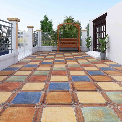 带角花田园仿古砖600x600室内复古客厅地砖户外阳台庭院防滑瓷砖  1件图2