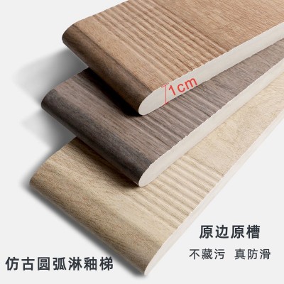 楼梯踏步砖仿古木纹瓷砖防滑加厚梯级地砖别墅一体哑光耐磨台阶砖  1件图3