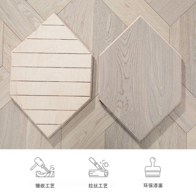 胡桃木中国结编织牵手异形拼花多层实木复合地板出口环保厂家直销        1平方米图4