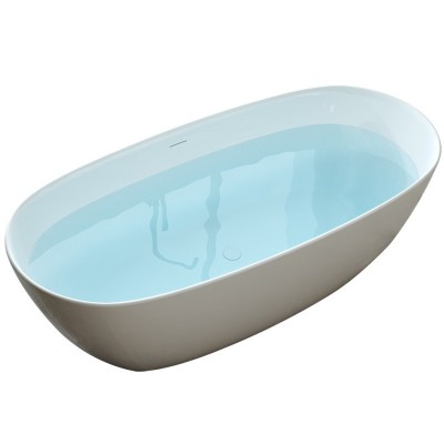 鹅蛋形哑光亮光亚克力浴缸工程薄边1.3-1.7米浴池Acrylic bathtub 1件图5