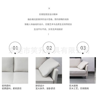 北欧简约轻奢布艺沙发组合小户型科技布沙发组合客厅整装加工  1件图2