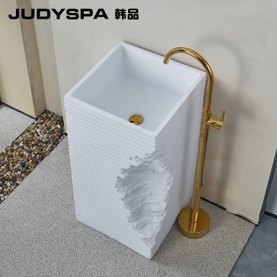 人造石柱盆落地式洗手盆立柱盆卫生间个性洗手盆卫生间立式洗手盆  1件图2