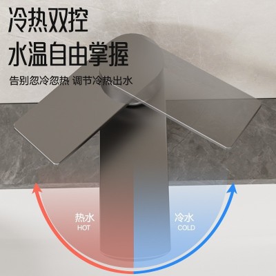 不锈钢水龙头洗手盆洗脸盆卫生间冷热水浴室柜台盆家用台面盆龙头  1件图3