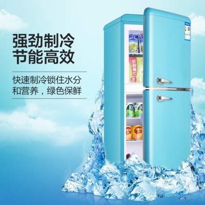 志高复古网红双开门冷藏冷冻办公室家用宿舍租房迷你小型省电冰箱  1件图3