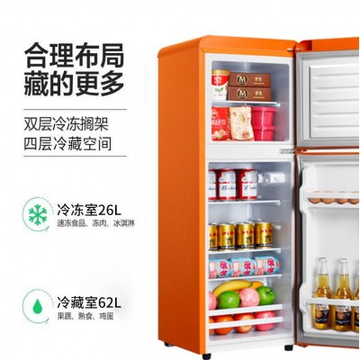 志高复古网红双开门冷藏冷冻办公室家用宿舍租房迷你小型省电冰箱  1件图4
