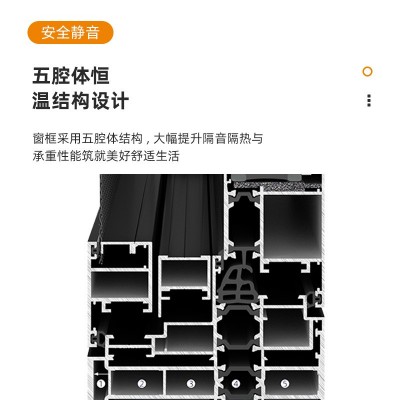 断桥铝门窗卧室客厅阳台中空铝合金窗户钢化玻璃窗纱一体平开窗  1平方米图3