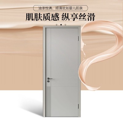 整套肤感木皮烤漆纹理时尚烤漆复合室内卧室门静音多层实木 门厂家   1扇图3