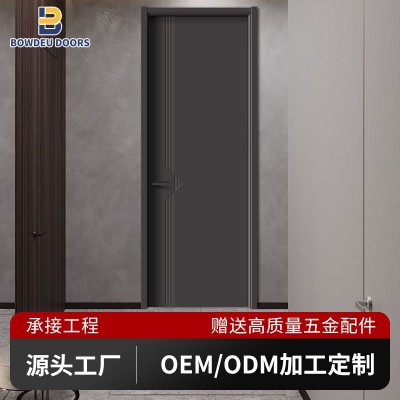 三聚氰胺木门白色室内卧室套装门工程免漆门法式实木复合 5扇图3