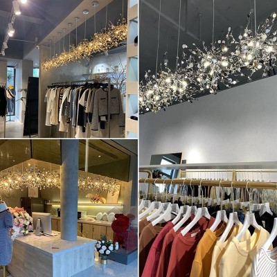 现代简约服装店装饰设计创意圆形不锈钢圆片餐厅吧台橱窗吊灯灯具  1件图5