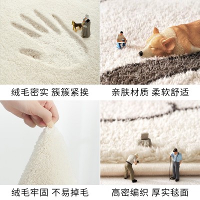 小红书简约地毯入户客厅茶几垫轻奢家用地毯卧室床边房间ins地垫图2