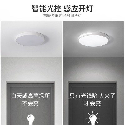 智能吸顶灯LED过道走廊灯楼梯楼道玄关家用声控灯雷达人体感应灯  1件图3