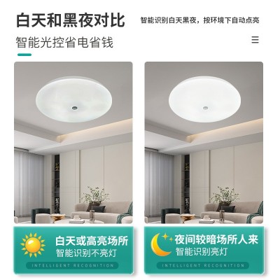 智能人体感应灯楼道阳台过道家用声光控led走廊灯雷达感应吸顶灯  1件图3