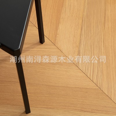 橡木全桉鱼骨拼黑色实木复合奶油色现代简约家装环保原木地板奶白  1件图3