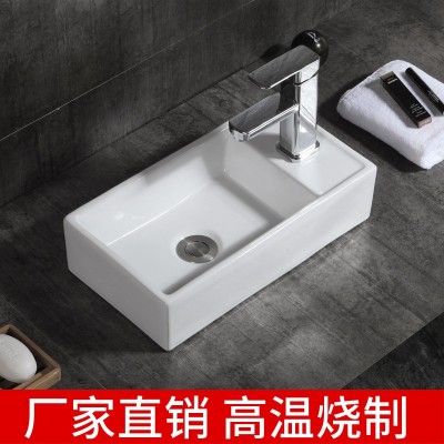 简约时尚陶瓷台上盆小尺寸艺术方盆酒店洗手盆卫生间脸盆卫浴台盆     2个图2