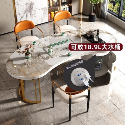 岩板茶桌椅组合高端轻奢阳台家用小茶台现代简约泡茶桌办公室茶桌      1套图2