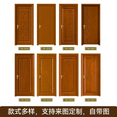 卡斯拉原木门中式古典实木木门自然纹理雕花榫卯结构实木烤漆门  1件图4