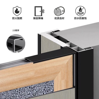 极窄简约铝木门降噪静音无框隐形卧室门外平内开环保免漆房间门  1套图3