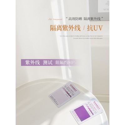幻影纱窗帘纱帘透光不透人白色窗纱客厅阳台飘窗遮阳白纱      1片图4