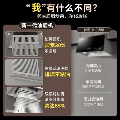 新款中式抽油烟机家用大吸力挂壁式抽油烟机自动清洗工厂 一件起批  1件图4