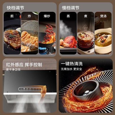 新款中式抽油烟机家用大吸力挂壁式抽油烟机自动清洗工厂 一件起批  1件图2