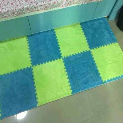 拼接绒地垫客厅卧室满铺拼接地毯加厚长绒防滑eva泡沫垫自由裁剪      1块图2