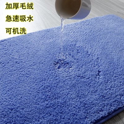 卫生间地垫门口吸水耐脏浴室防滑垫加厚毛绒厕所进门脚垫可机洗      1块图2