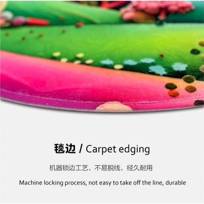 工厂定制加厚3d印花法兰绒绒大尺寸圆形地毯网红儿童房客厅地垫      50块图3