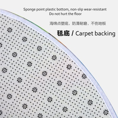 工厂定制加厚3d印花法兰绒绒大尺寸圆形地毯网红儿童房客厅地垫      50块图4