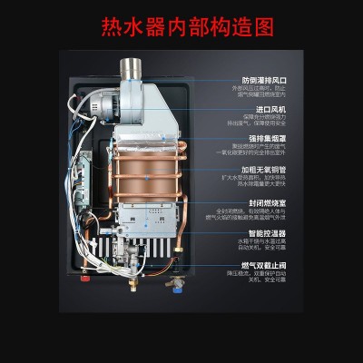 定制批发家用低水压启动零冷水智能增压上置风机强排式恒温燃气热  1台图4