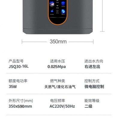 定制家用立式低压启动即开即热四分段零冷水强排式恒温燃气热水器  1台图4