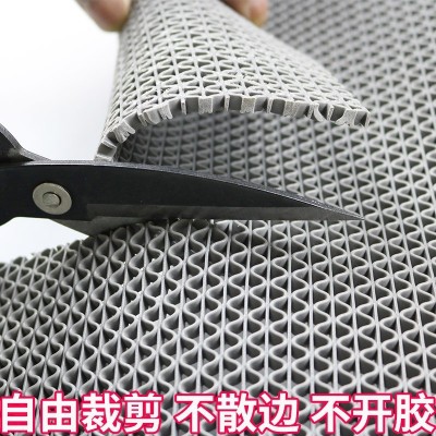 S形网格蓝色约5.5毫米厚镂空PVC地垫疏水耐磨泳池浴室防滑地垫      1件图3