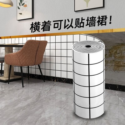 自粘墙贴卷材仿瓷砖墙纸仿大理石墙板XPE客厅背景墙壁纸装饰贴纸  1件图2