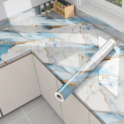 跨境专供鎏金大理石纹墙纸 家装建材背景墙Gilt marble w allpaper  1件图3