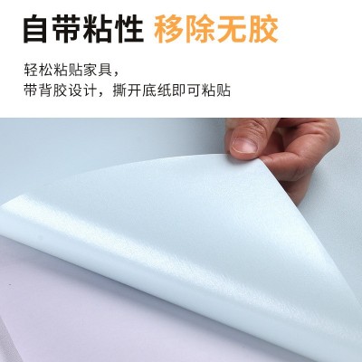 墙纸自粘防水防潮出租屋卧室宿舍民宿墙面装饰家具翻新贴纸膜壁纸  1件图3