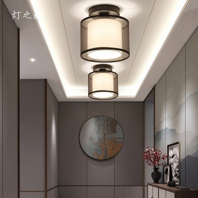 新中式过道灯走廊灯玄关灯正方形圆形小吸顶灯门厅灯阳台灯具家用     1件图2
