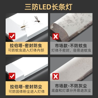 三防长条灯管1.2米铁艺日光灯家用超亮节能电商用LED一体 化净化灯      1个图3