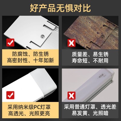 三防长条灯管1.2米铁艺日光灯家用超亮节能电商用LED一体 化净化灯      1个图4