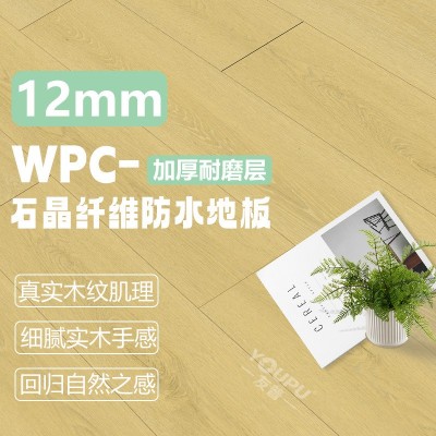 友普WPC地板ABA家用12mmPVC石晶地板SPC石塑地板防水防潮         1平方米图3