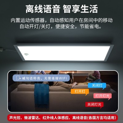 智能离线语音平板灯自动听话的灯免WiFi厨卫办公物业过道高端场所     10件图2