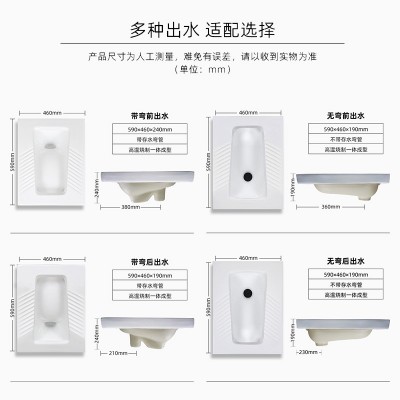 蹲厕家用卫生间蹲坑式防臭溅防滑蹲式大便器池便池水箱套装蹲便器    1件图2