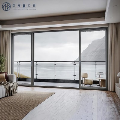 美标认证 NFRC铝合金重型推拉门阳台抗台风玻璃移门佛山工厂 外贸  1件图2