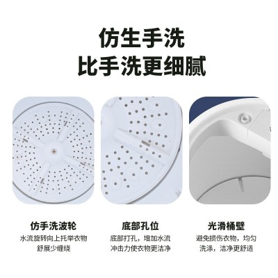新款洗衣机小型家用半全自动迷你洗衣机蓝光洗脱一体赠沥水篮  1件图4
