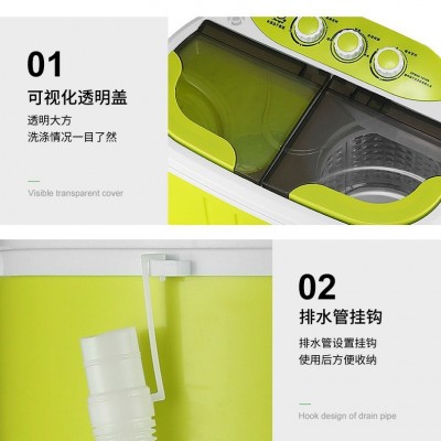 双桶迷你洗衣机小型家用半自动双缸母婴儿童洗脱一体厂家批发  1件图3