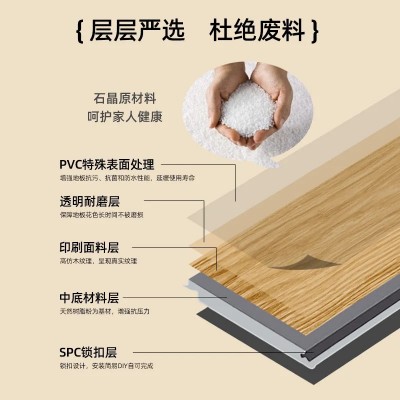River石塑spc地板锁扣微水泥大理石纹水磨隔音环保全新料加厚耐磨     5平方米图3
