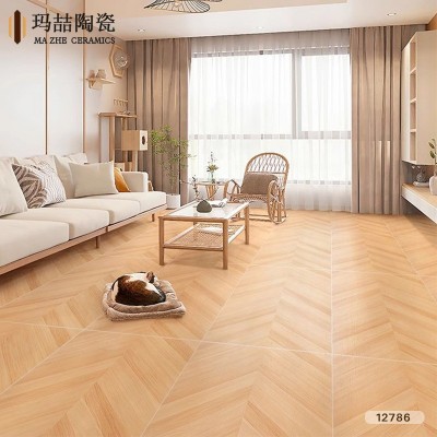 玛喆精雕木纹砖仿实木瓷砖60x120 75x150客厅卧室质感砖防滑地板  1件图4