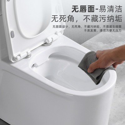 广东曼高卫浴 家用微晶釉马桶8.0CM大管道防溅虹吸缓降防臭坐便器     1套图4