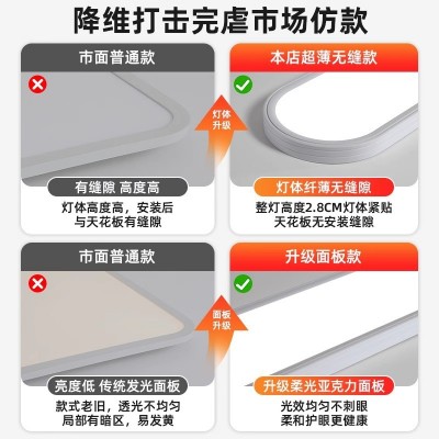 超薄极简无缝隙长条过道吸顶灯简约LED阳台玄关入户门衣帽间灯具  1件图3