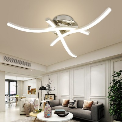 跨境三叉四叉波浪吸顶灯 led遥控客厅餐厅北欧现代条形卧室天花灯  1件图2