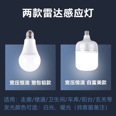 LED走廊灯楼道E27螺口声控红外感应灯泡人来即亮感应灯  1件图2